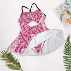 Women's One-Piece Swimsuit with Cutout Crisscross Back thumbnail 4