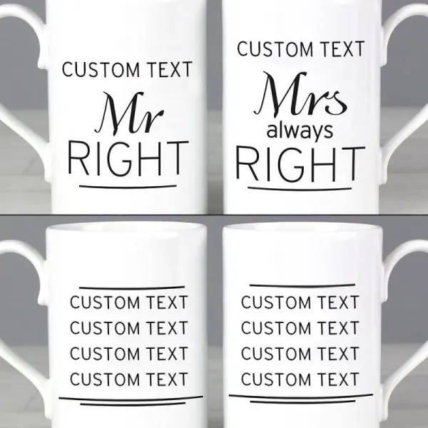 Personalised Anniversary Mug, Couple Coffee Cups, Custom Wedding Gift, Husband Wife Anniversary Present