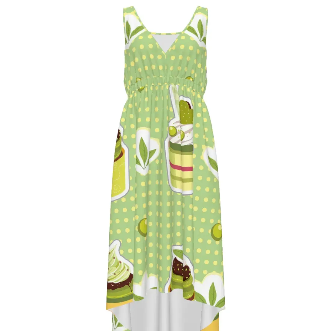 Women's V-Neck Sleeveless High-Low Hem Dress — photo 2