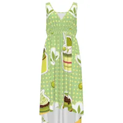 Women's V-Neck Sleeveless High-Low Hem Dress thumbnail 2