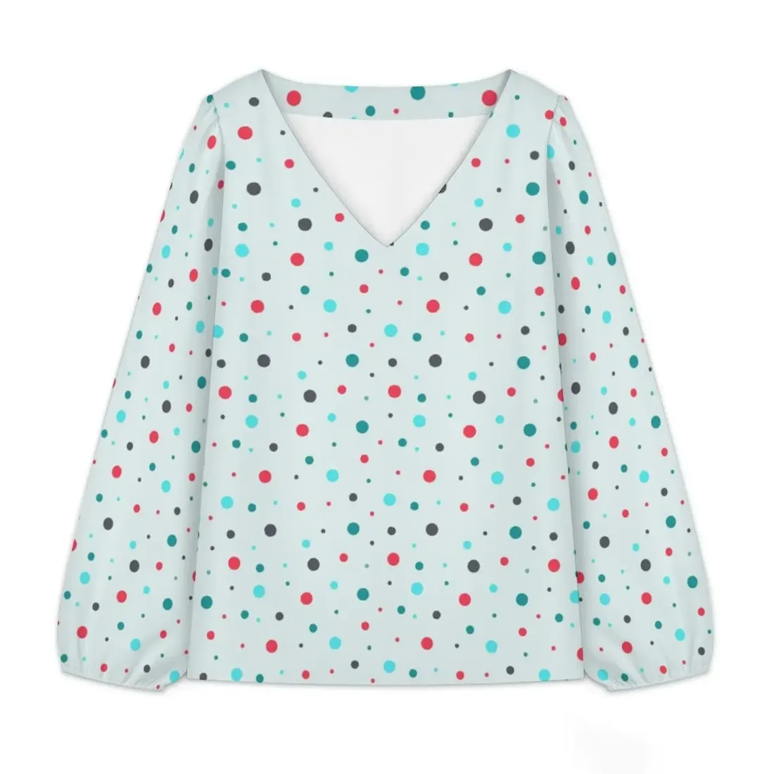 Women's V‑Neck Lantern Long‑Sleeve Blouse — photo 3