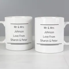 Personalised Anniversary Mug, Couple Coffee Cups, Custom Wedding Gift, Husband Wife Anniversary Present thumbnail 3