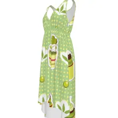 Women's V-Neck Sleeveless High-Low Hem Dress thumbnail 5