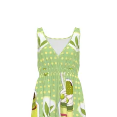 Women's V-Neck Sleeveless High-Low Hem Dress thumbnail 6