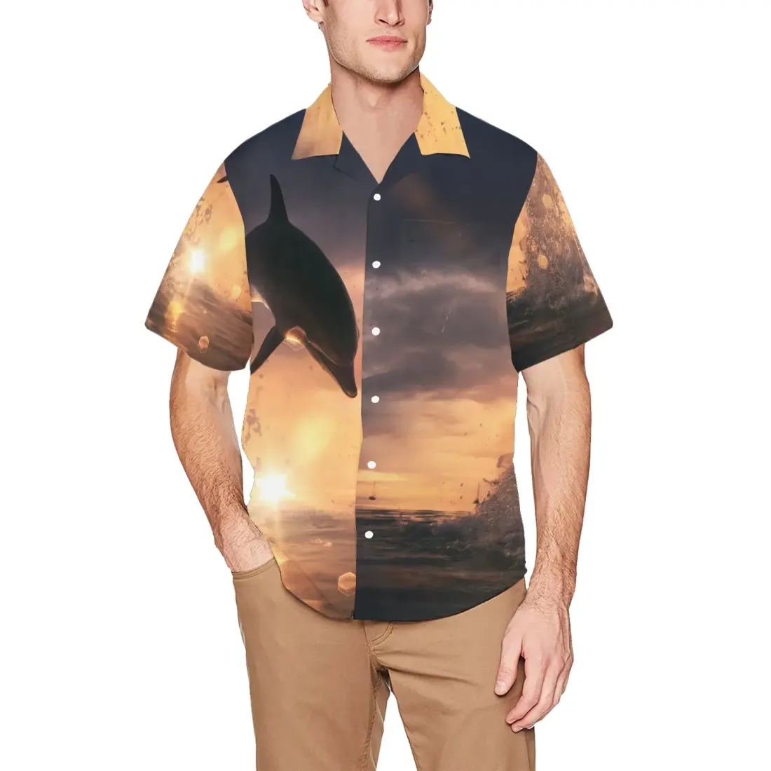 Men's All Over Print Hawaiian Shirt With Chest Pocket(ModelT58)