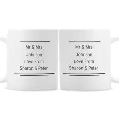Personalised Anniversary Mug, Couple Coffee Cups, Custom Wedding Gift, Husband Wife Anniversary Present thumbnail 5