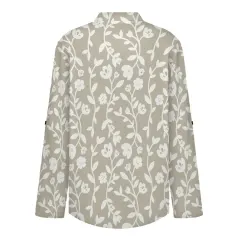 Women's V‑Neck Long‑Sleeve Casual Shirt thumbnail 4