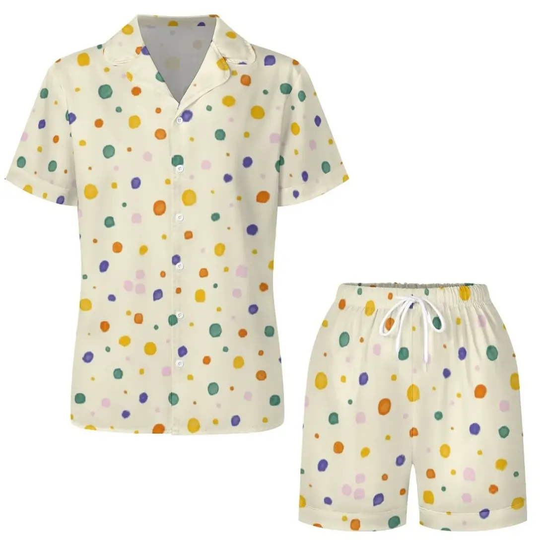 Women's Satin Camp Collar Short Sleeve Pajama Set — photo 3