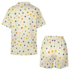 Women's Satin Camp Collar Short Sleeve Pajama Set thumbnail 4