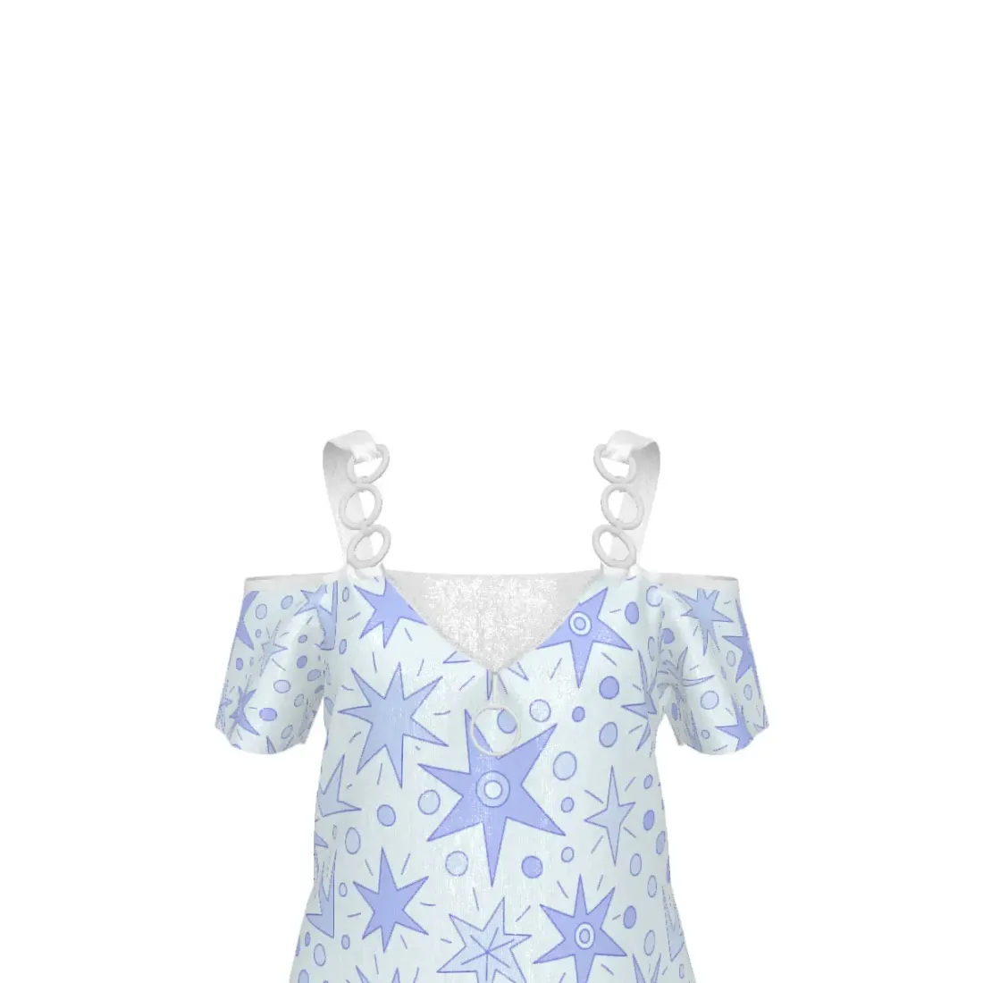 Women's V Neck Metal Strap Off Shoulder Top — photo 6