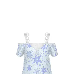 Women's V Neck Metal Strap Off Shoulder Top thumbnail 6