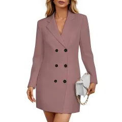 Women's Double Breasted Waist Blazer Dress thumbnail 2