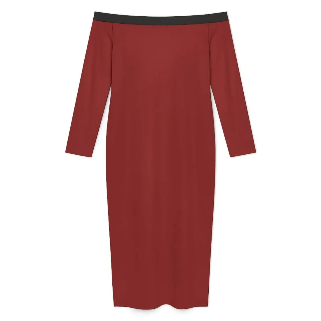 Off-Shoulder Long Sleeve Maxi Dress — photo 3