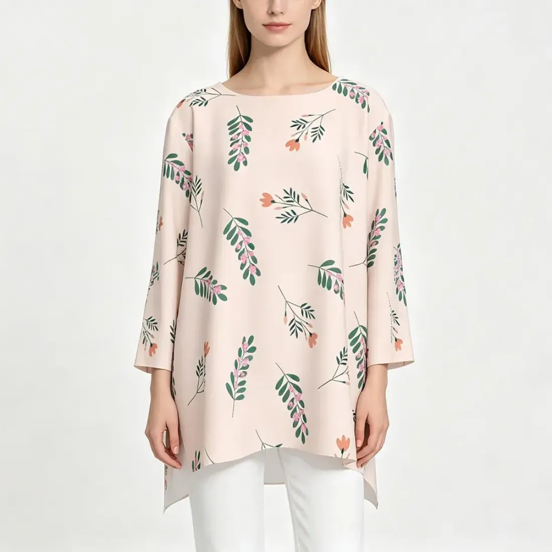 Women's Loose Crew Neck Side Split Top