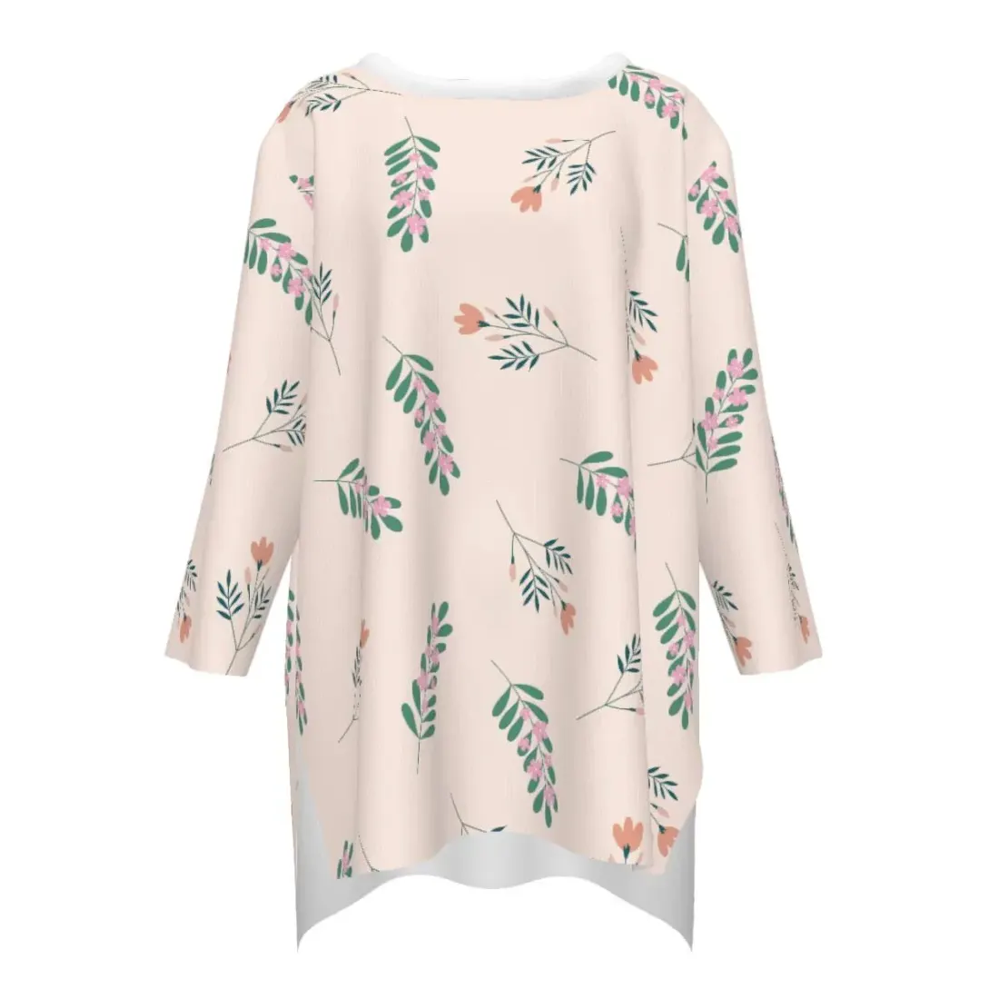 Women's Loose Crew Neck Side Split Top — photo 2