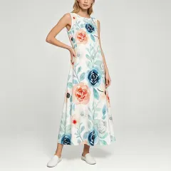 Women's Sleeveless Keyhole Back Midi Dress thumbnail 1