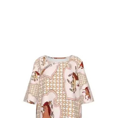 Women's Crew Neck Short Sleeve Top with Buttons thumbnail 6
