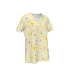 Women's Crisscross V Neck Short Sleeve Shirt thumbnail 4