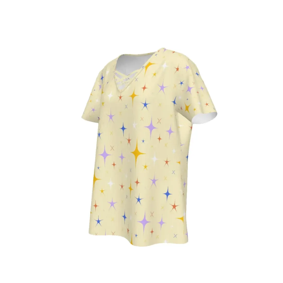 Women's Crisscross V Neck Short Sleeve Shirt — photo 5