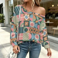 Women's Off-shoulder Long Sleeve Sweatshirt thumbnail 1