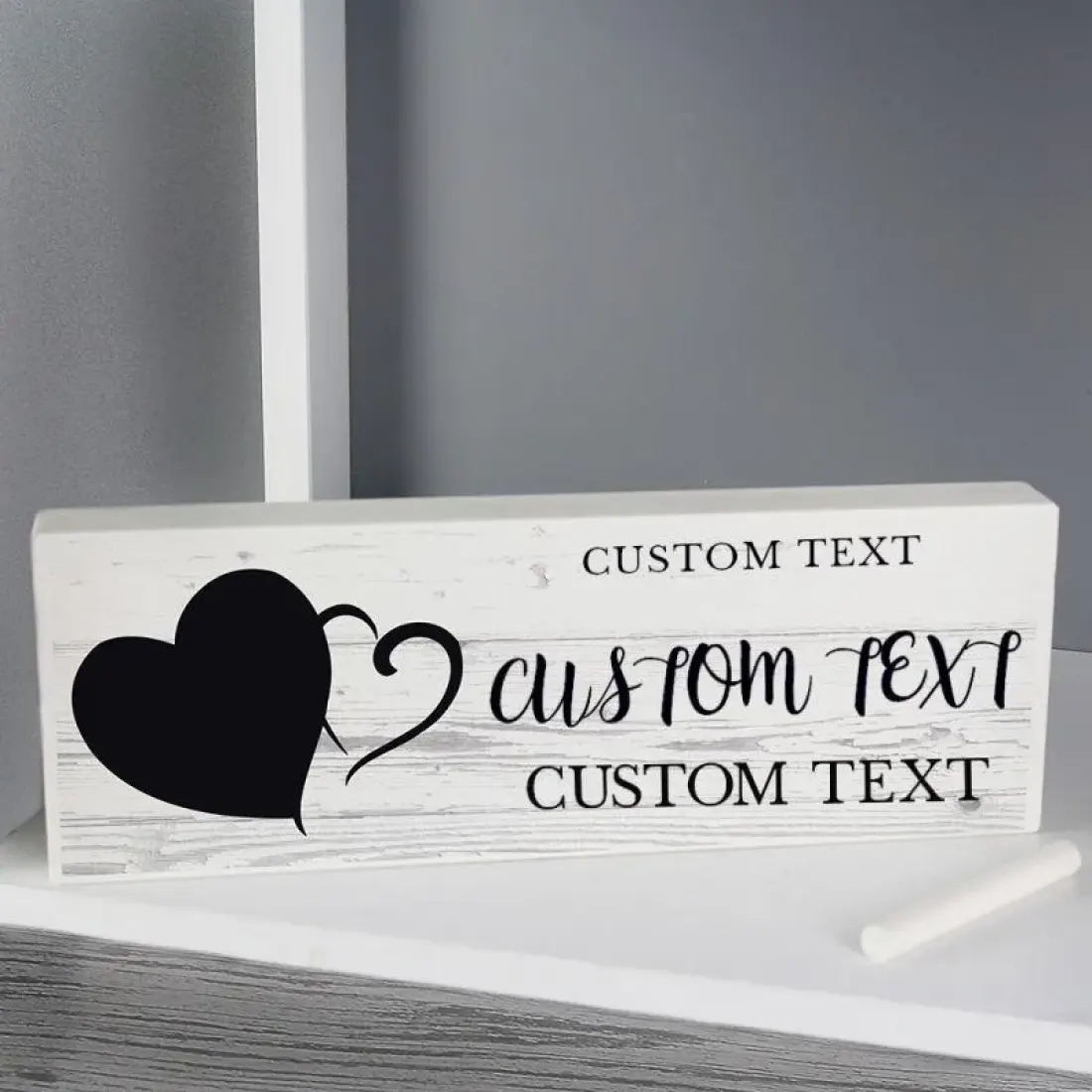 Personalised Rustic Wedding Countdown Sign, Wooden Chalkboard Mantel Decor, Mr and Mrs Keepsake — photo 2