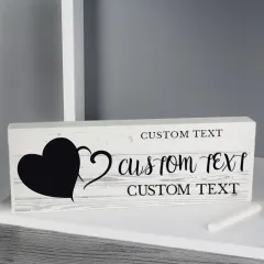 Personalised Rustic Wedding Countdown Sign, Wooden Chalkboard Mantel Decor, Mr and Mrs Keepsake thumbnail 2