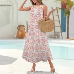 Women's Sleeveless V-Neck Maxi Dress thumbnail 2