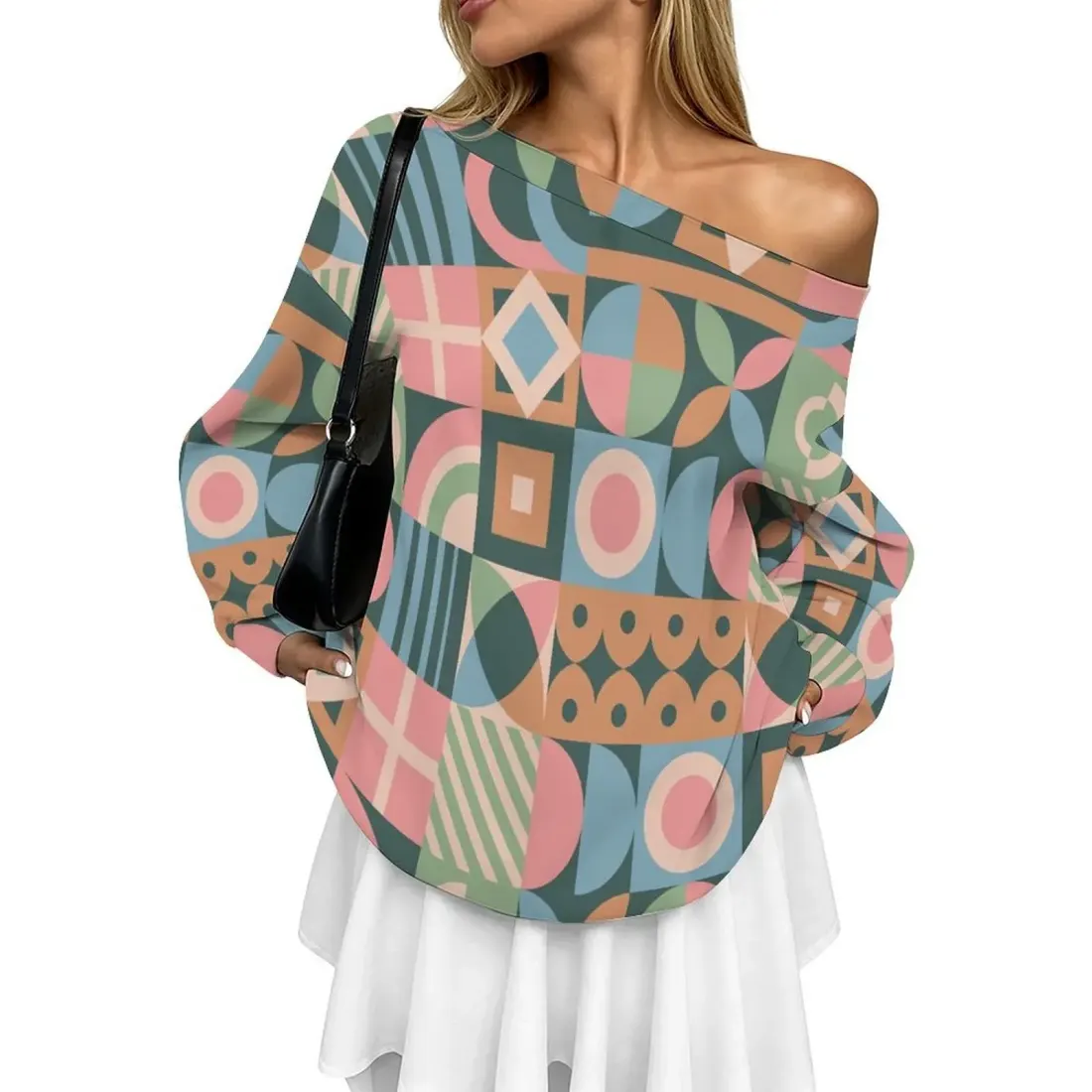 Women's Off-shoulder Long Sleeve Sweatshirt — photo 4