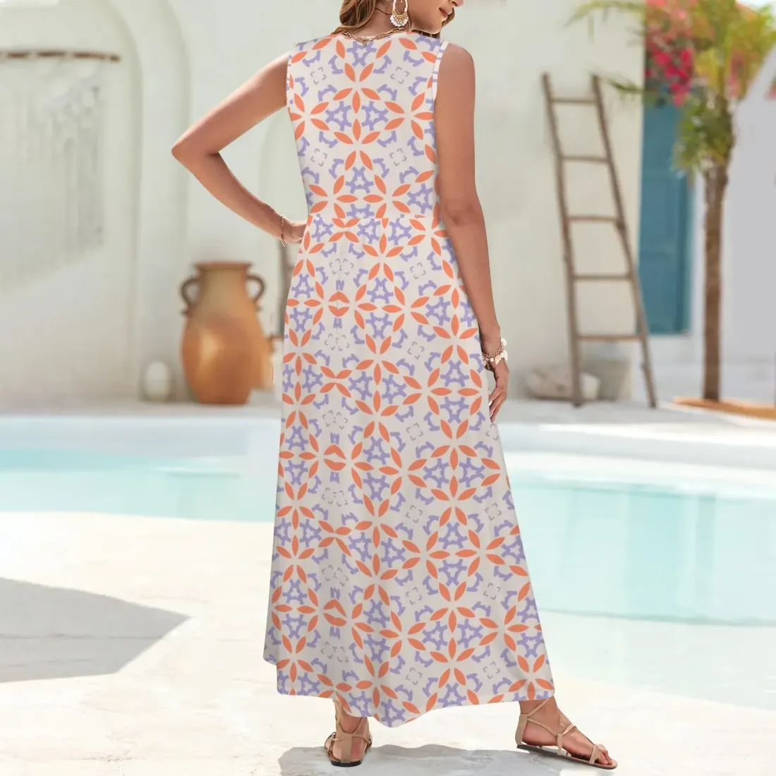 Women's Sleeveless V-Neck Maxi Dress — photo 3