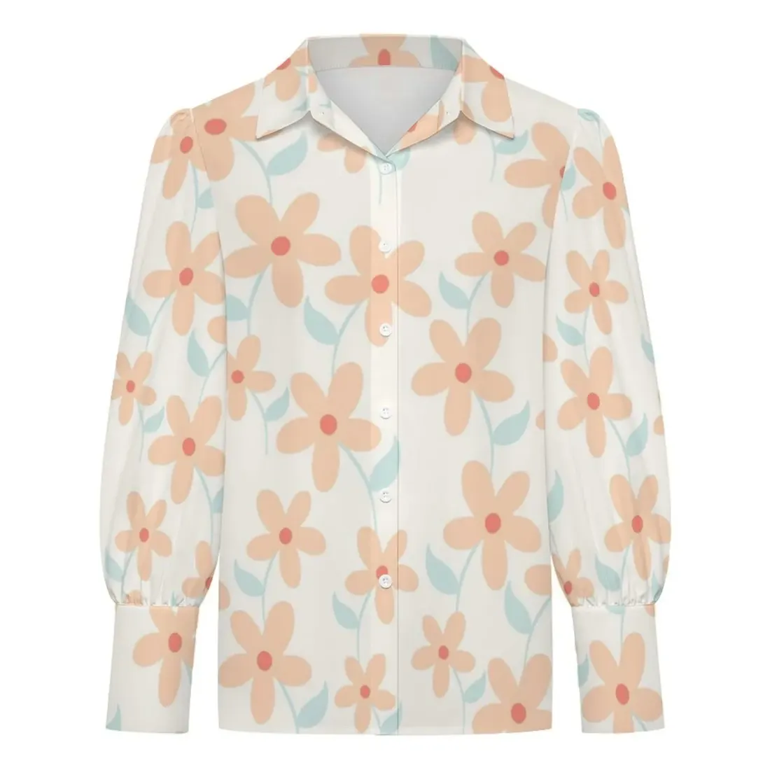 Women's Satin Lantern Long Sleeve Shirt — photo 3