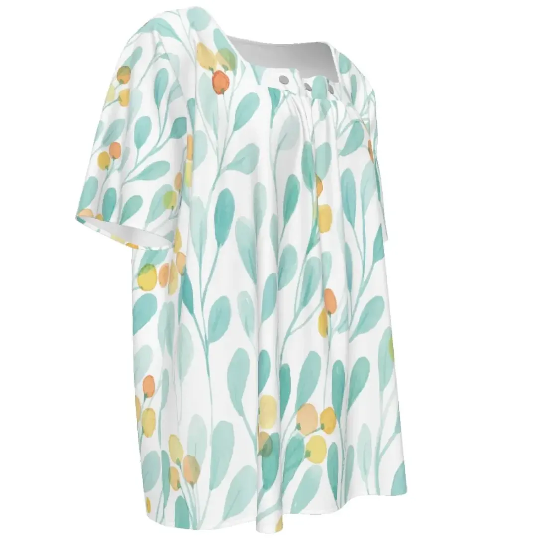 Women's Square Neck Short Sleeve Shirt With Three Buttons — photo 4