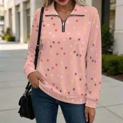 Women's Quarter Zip Pullover Sweatshirt thumbnail 1