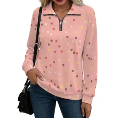 Women's Quarter Zip Pullover Sweatshirt thumbnail 2