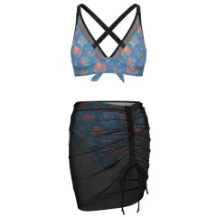 Women's Mesh Drawstring Skirt and Swimsuit Set thumbnail 3