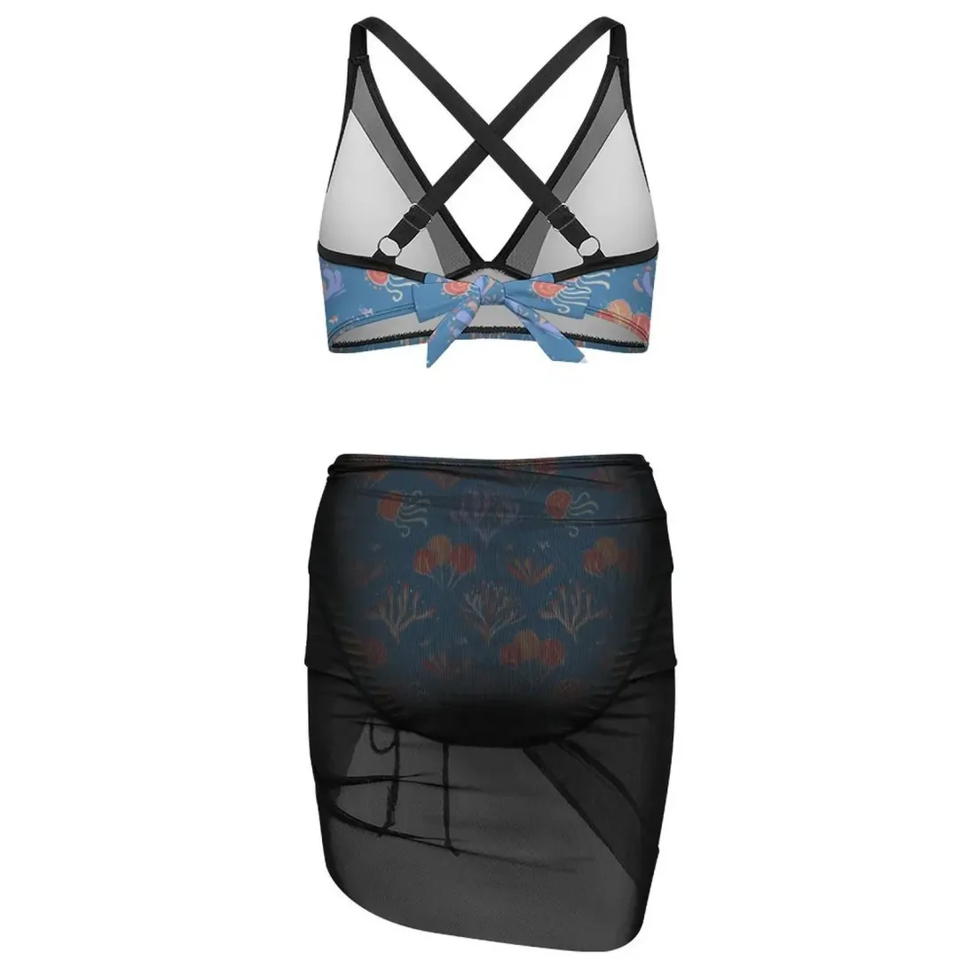 Women's Mesh Drawstring Skirt and Swimsuit Set — photo 4