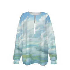 Women's Half Zip Long Sleeve Sweatshirt thumbnail 2