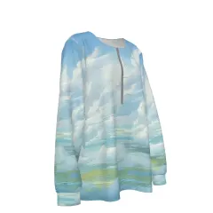 Women's Half Zip Long Sleeve Sweatshirt thumbnail 4