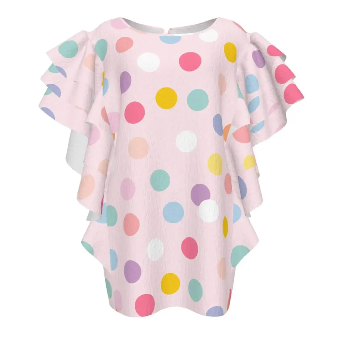 Women's Crew Neck Ruffle Short Sleeve Shirt — photo 2