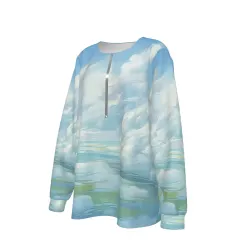 Women's Half Zip Long Sleeve Sweatshirt thumbnail 5