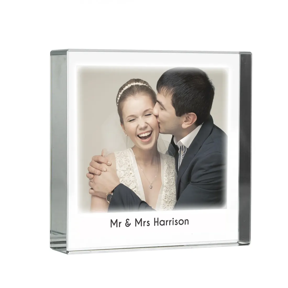 Personalised Photo Upload Crystal Token, Custom Glass Block Keepsake, Photo Gift For Nanna UK — photo 4