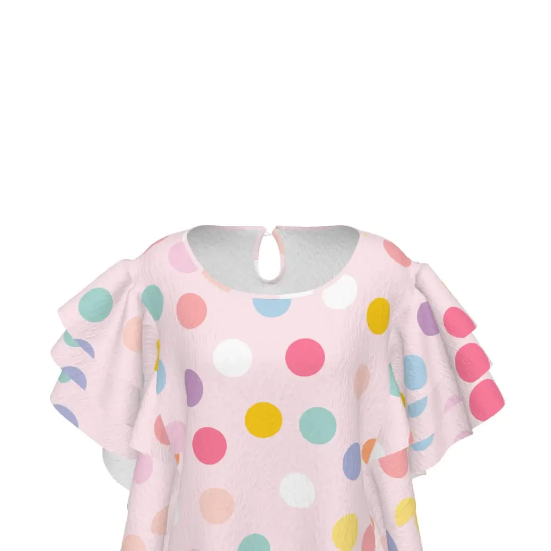 Women's Crew Neck Ruffle Short Sleeve Shirt — photo 6