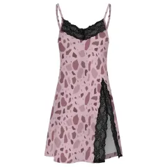 Women's Lace Slit Cami Pajama Dress thumbnail 4