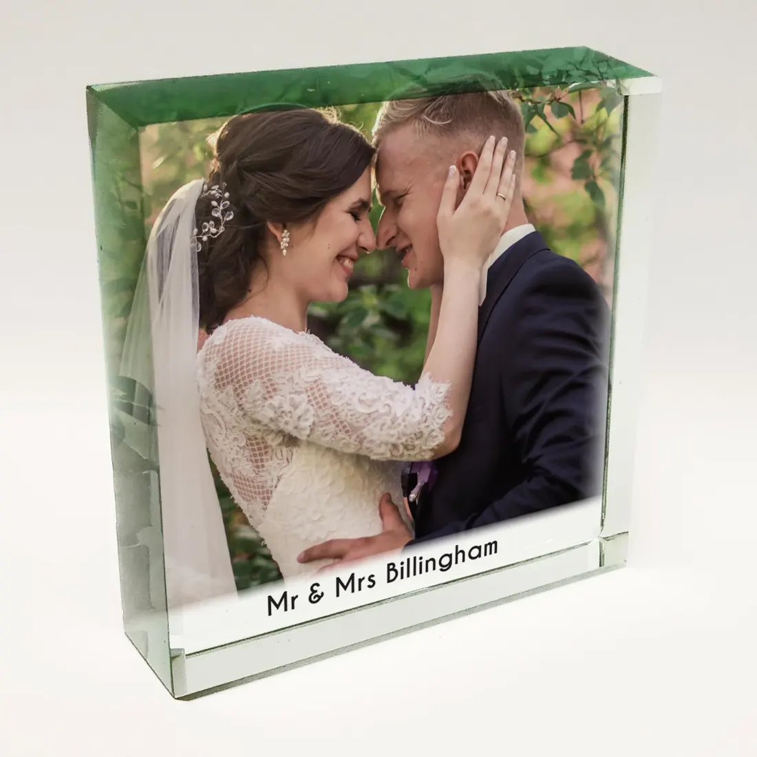 Personalised Photo Upload Crystal Token, Custom Glass Block Keepsake, Photo Gift For Nanna UK — photo 5