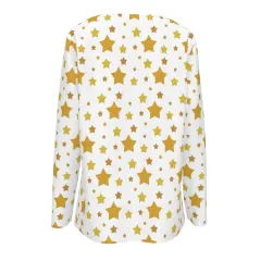 Women's V-neck Drawstring Long Sleeve Shirt thumbnail 3