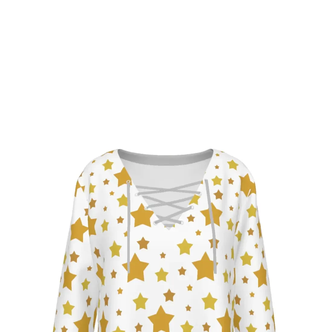 Women's V-neck Drawstring Long Sleeve Shirt — photo 6