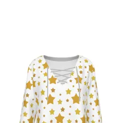 Women's V-neck Drawstring Long Sleeve Shirt thumbnail 6