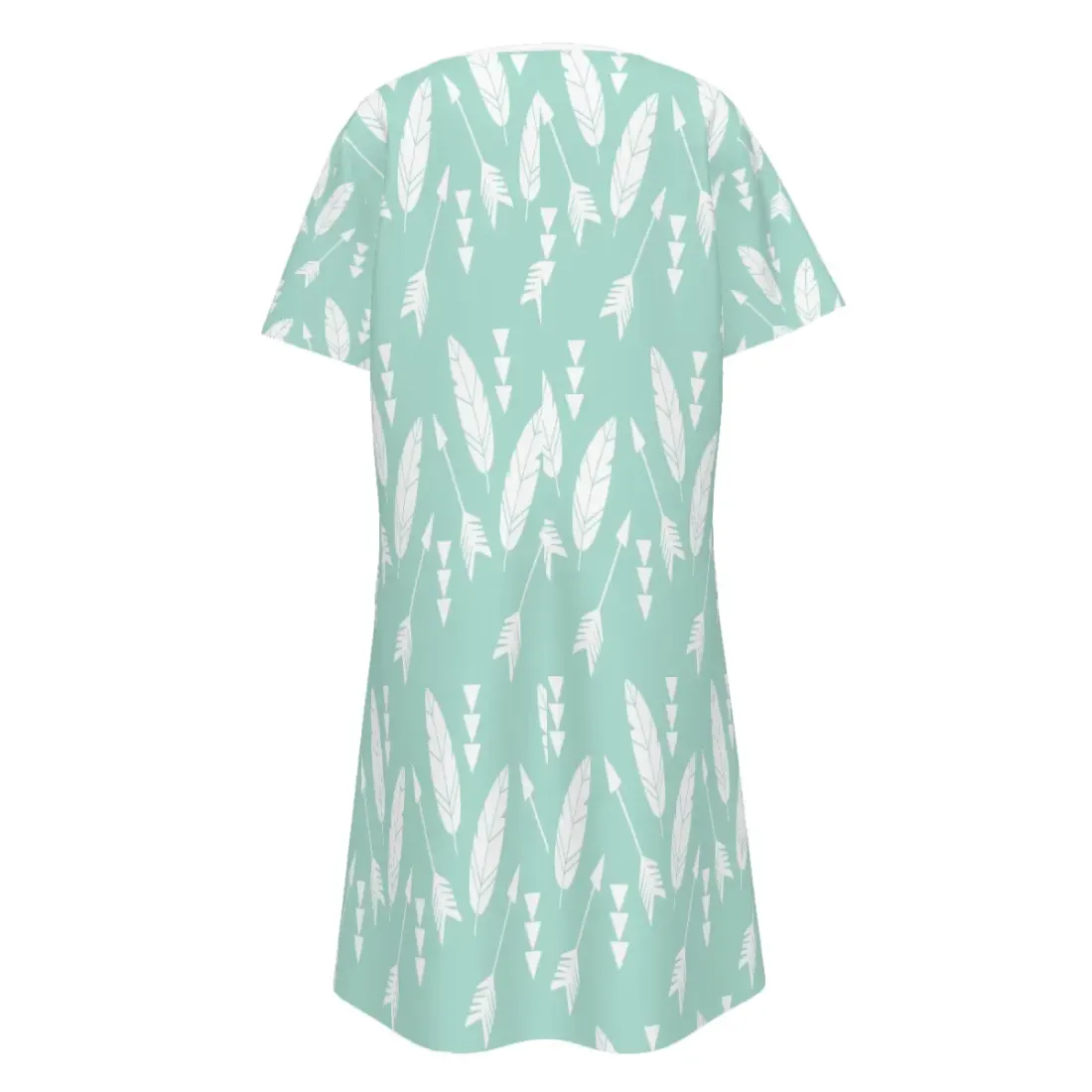 Women's Pleated Crew Neck Short Sleeve Dress — photo 3