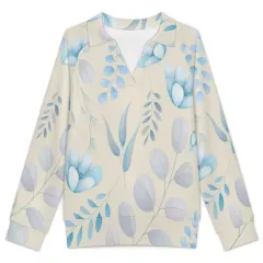 Women's Casual Long Sleeve V-Neck Sweatshirt thumbnail 3