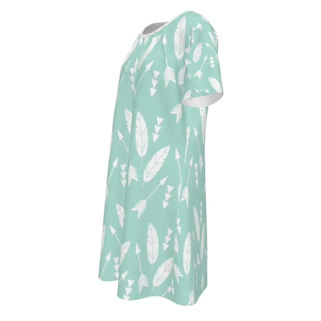 Women's Pleated Crew Neck Short Sleeve Dress — photo 5