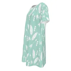 Women's Pleated Crew Neck Short Sleeve Dress thumbnail 5